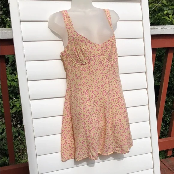 NWT La Hearts Vibrant Yellow and Pink Mini Dress - Picture 8 of 11